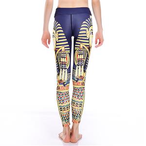 Women's Ultra Soft High Waist 3D Digital Egyptian Pharaoh Pattern Yoga Workout Leggings L16243