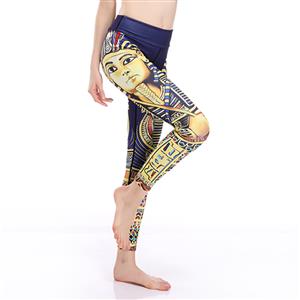 Women's Ultra Soft High Waist 3D Digital Egyptian Pharaoh Pattern Yoga Workout Leggings L16243