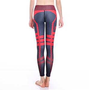 Women's Ultra Soft Popular Grid and Stripe Printed Stretchy High Waist Yoga Workout Leggings L16260