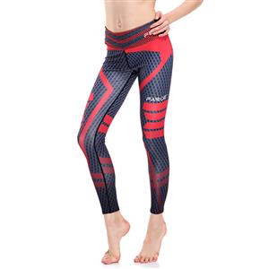 Women's Ultra Soft Popular Grid and Stripe Printed Stretchy High Waist Yoga Workout Leggings L16260