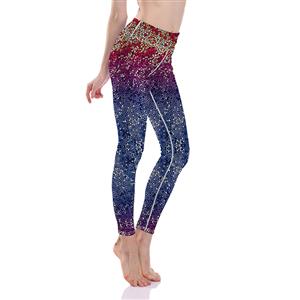 Women's Ultra Soft Popular Dot Printed Stretchy High Waist Long Yoga Sport Leggings L16323
