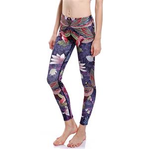 Women's Extra Soft Multi-color Chinese Style Printed High Waist Long Yoga Sport Leggings L16344