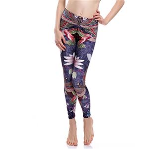 Women's Extra Soft Multi-color Chinese Style Printed High Waist Long Yoga Sport Leggings L16344