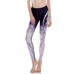Women's Extra Soft 3D Digital Goddess Printed High Waist Long Yoga Sport Leggings L16347