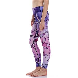 Women's Extra Soft 3D Digital Dragonfly Printed High Waist Long Yoga Sport Leggings L16348