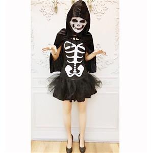 Sexy Halloween Costume, Hot Sale Scary Costume, Cheap Skeleton Costume, Women's Horror Costume, #N14664