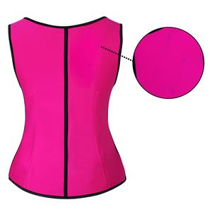 Hot Sale Hot-Pink Latex Steel Bone Vest Underbust Corset with Defect N18632