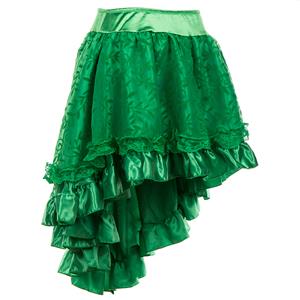 Green Lace and Satin High-low Skirt HG15786