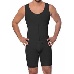 Men's Black Zipper Closure Jockstrap Shapewear Body Shaper Bodysuit for Sport N18884