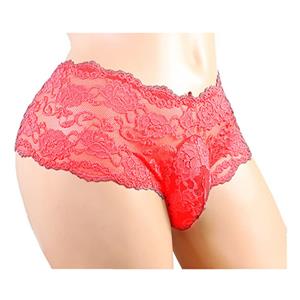 Men's Red Sexy Floral Lace Panties Pouch Briefs Underwear PT16289