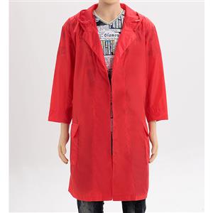 Men's Red Water Jacket, Sun Protective Coat, Water Repellent Skin Coat, Sun Protection Outdoor Jacket, #N12622
