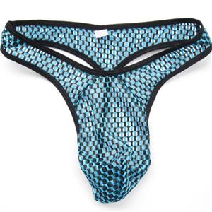 Men's Sexy Blue Snake Print Underwear G-string PT17508