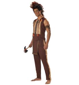 Men's Halloween Costume, Cheap Men's Indian Costume, Adult Native American Warrior Costume, Indian Costume for Mens, #N10957
