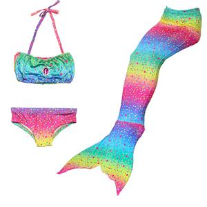 3PCS Colorful Mermaid Tail Swimsuit Sea-Maid Princess Bikini Swimming Set N16749