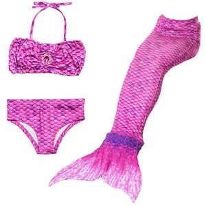 3PCS Purple Mermaid Tail Swimsuit Sea-Maid Princess Bikini Swimming Set N16779