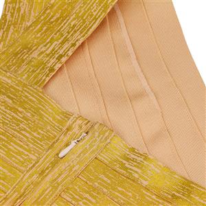 Women's Sexy Metallic Gold One Shoulder Bodycon Bandage Party Dress N15628