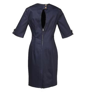 Modest Vintage Ladies Half Sleeve Midi Dress N11939