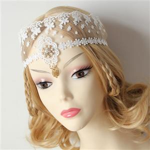 Noble White Lace Wedding Party Mask MS12975