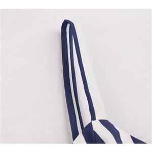 Vintage Notre-Dame de Paris and Stripes Print Spaghetti Straps High Waist Midi Dress N19069