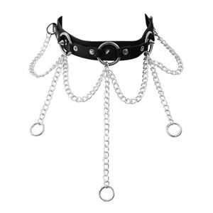 O-shaped Personalized Leather Choker Collar Necklaces Women Leather Choker Necklace For Women J23420
