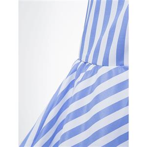 Women's Off Shoulder Flare Sleeve Stripe Asymmetric Plus Size Day Dress N16000