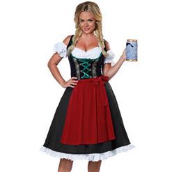 Oktoberfest Cheer Costume, Women's Beer Girl Costume, Bavarian Beer Girl Costume, Traditional Bavarian Girl Costume, Oktoberfest Fraulein Costume, #N16005