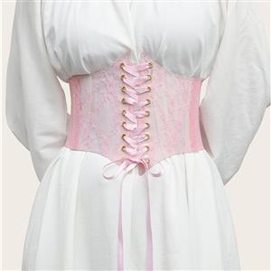Fashion PU Lace Front Lace-up Elastic Wide Girdle  Belt N22309