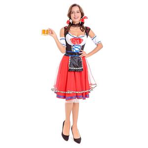 Women's Pretty Beer Girl Oktoberfest Midi Dress Costume N14617