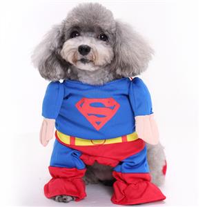 Puppy's Superman Costume, Pet Dressing up Party Clothing, Puppy's Clothes, Pet Costume, #N12394