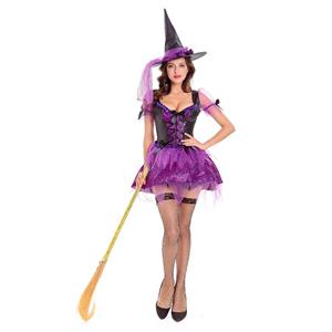 Elegant Purple Witch Halloween Adult Costume N14747