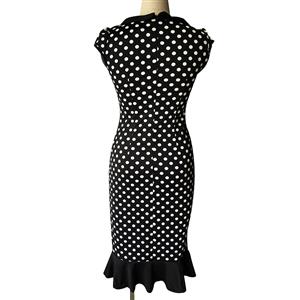 1950's Vintage Scoop Neck Fishtail Cocktail Formal Bodycon Wiggle Midi Dress  N12099
