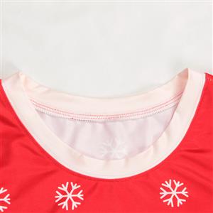 Women's Christmas Round Neck Long Sleeve Printed Bodycon Dress N15086