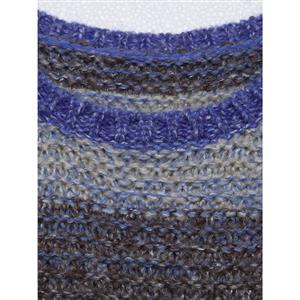 Women's Round Neck Long Sleeve Stripe Tassel Pullover Sweater N15975