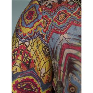 Women's Round Neck 3/4 Sleeve African Print Day Dress N15728