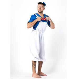 4PCS Retro Men's Sailor Costume Sailor Shirt and Suspenders Cosplay Set N18304