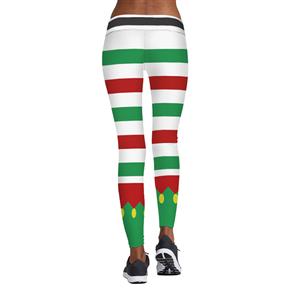 Women's Sexy 3D Digital Print Chic Ugly Santa Christmas Slim Leggings Tights L15102