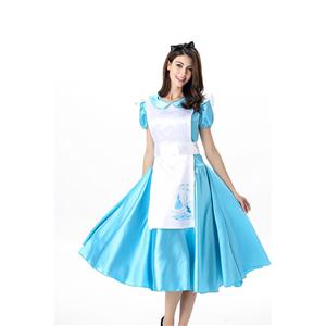 Deluxe Alice Wonderland Costume Apron Dress N11675