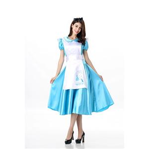 Deluxe Alice Wonderland Costume Apron Dress N11675