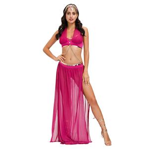 Sexy Rose-red Costume, Persia Style Dance Performace Costume, Women's Dancer Halloween Costume,Sexy Belly Dance Costume, Sexy Dancing Outfit Carnival Costume, #N20599