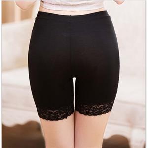 Women's Sexy Black Lace Insert Short Leggings Panties PT14701