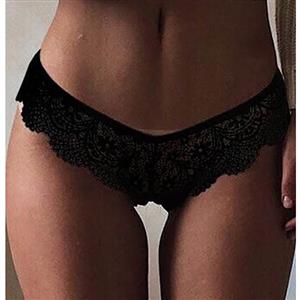 Sexy Charming Black Hollow Out See-through Lace Panty PT16441