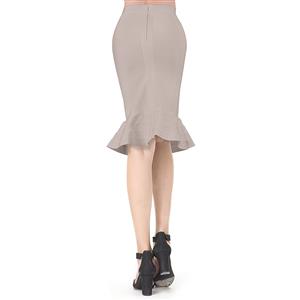 Women's Sexy OL Style Elastic Fishtail Bandage Bodycon Party Midi Skirt N15162