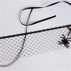 Women's Sexy Fishnet Spider Decor Face Mask MS13032