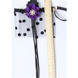 Women's Sexy Flower with Jewelry Dotted Mesh Face Mask MS13025