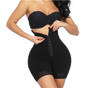 Sexy Black Strapless Front Hooks Slimming Jumpsuit Underwear PT23260