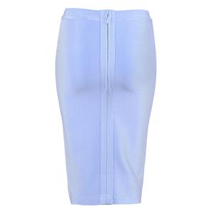 Women's Sexy OL Svelte Pure Blue Stretchy High Waist Bodycon Bandage Skirt N15185