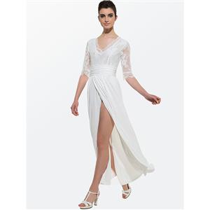 Women's Sexy Lace V Neck Split Party Maxi Dress N14206