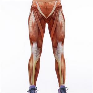 Sexy Muscle Printing Jeans, Muscle Tattoo printed Leggings, Universe Galaxy Printing Jeggings, #L12727