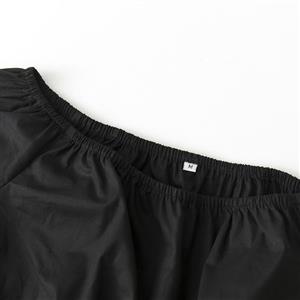 Sexy Black Short Sleeve Off Shoulder Crop Top N12185