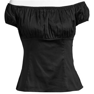 Sexy Black Short Sleeve Off Shoulder T-shirt N11860